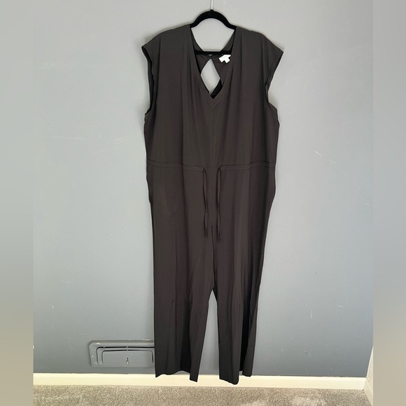J Jill Fit On The Go Jumpsuit Womens Plus Size 2X Black Sleeveless Drawstring - Picture 4 of 7